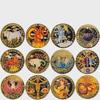 Gold-Plated Scorpio, Gemini, and Libra Zodiac Medallion Set