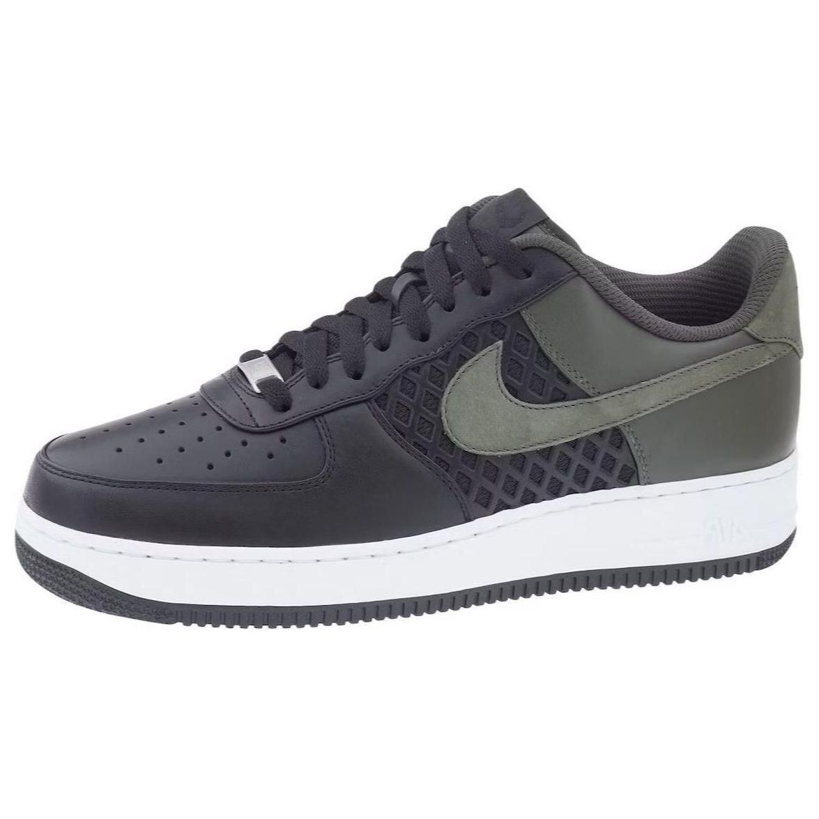 

Мужские кроссовки Nike Air Force 1 Low Premium Черные Темно-Армейско-Белые 318775-031