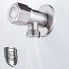 Stainless Steel Hot Cold Angle Valve Rust Proof Hexagonal Wheel Toilet Water Stop Valve Quarter Turn Triangular Valve Bathroom