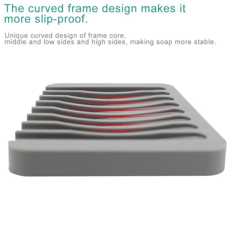 Soap Dishes Silicone Soap Saver Multi Colors Self Draining Soaps Holder for Bathroom Keep Soap Bars Dry Clean & Easy Cleaning Ya854