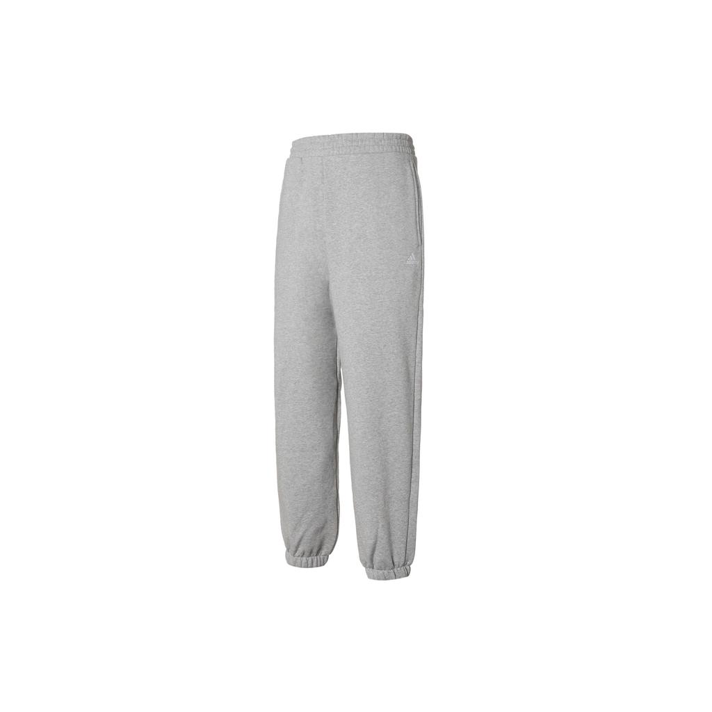 Adidas Solid Color Logo Label Thickened And Fleece Lined Elastic Cuff Loose Fit Knitted Sweatpants Unisex IV7608