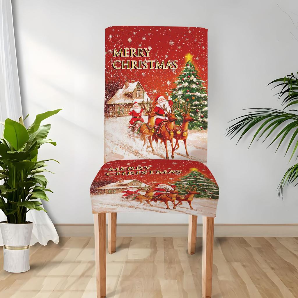 Christmas Decoration Stretch Covers Chair Cover Dining Room Office Banquet Chair Protector Elastic Material Armchair Cover M035