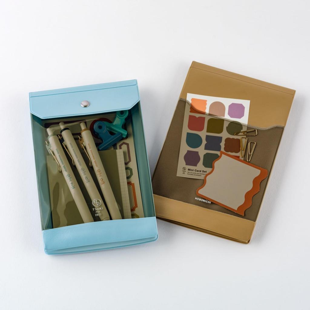 Hobonichi Techo TSUKI no One Set met Hoes en Planner Accessoires IRO/Uni-ball Januari-Juni