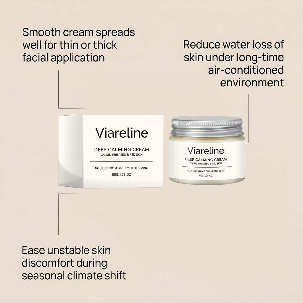 VIARELINE Moisturizing Face Cream Daily Hydration Soft Care Lightweight Absorb Facial Cream 50ml