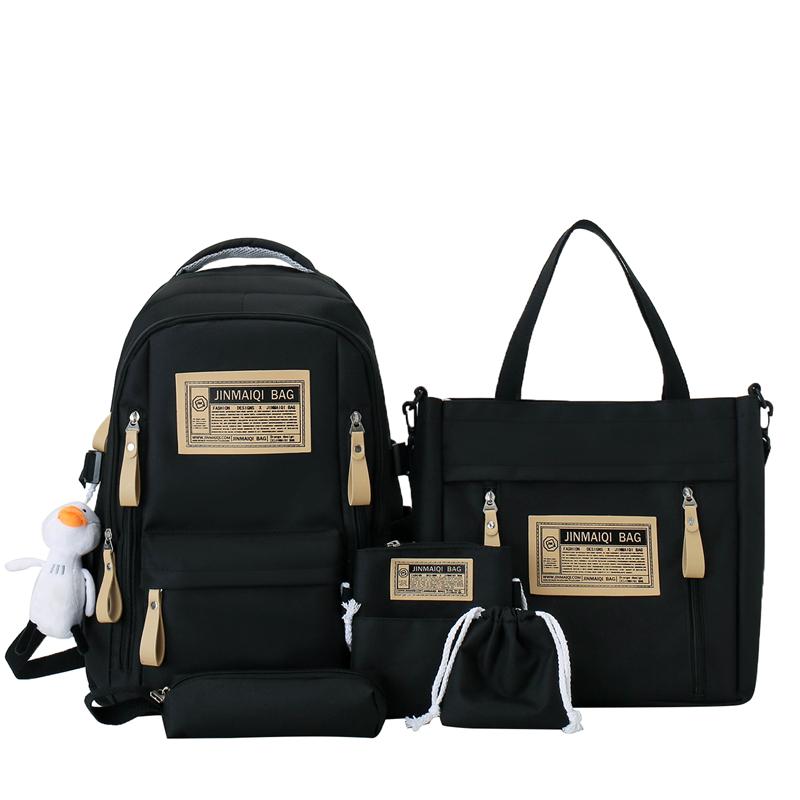 Fünfteilige Tasche für Damen und Herren mit großem Fassungsvermögen, Rucksack für Schüler der 4. bis 6. Klasse, Umhängetasche für College-Studenten