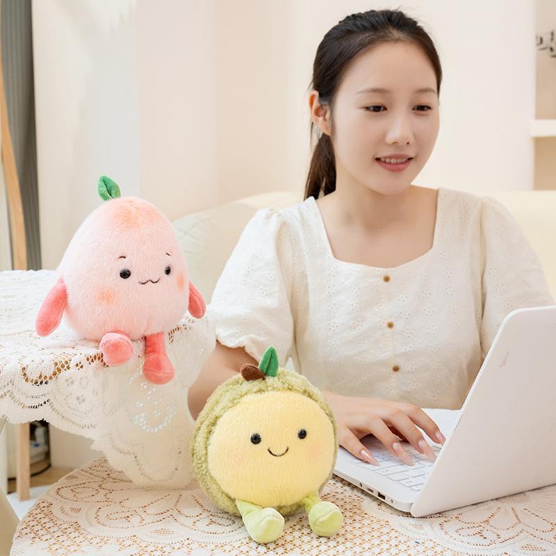 Gerçekçi Kokulu Meyveler Peluş Oyuncak Doldurulmuş Durian,Şeftali,Mangostan,Trabzon Hurması,Ejder Meyvesi Yumuşak Bebek Çocuk Oyuncakları Ev Dekorasyonu