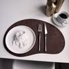 Cashew Shaped Leather Placemat Nordic Thermal Heat Resistant Decorative Table Mat Double-sided Faux Velvet