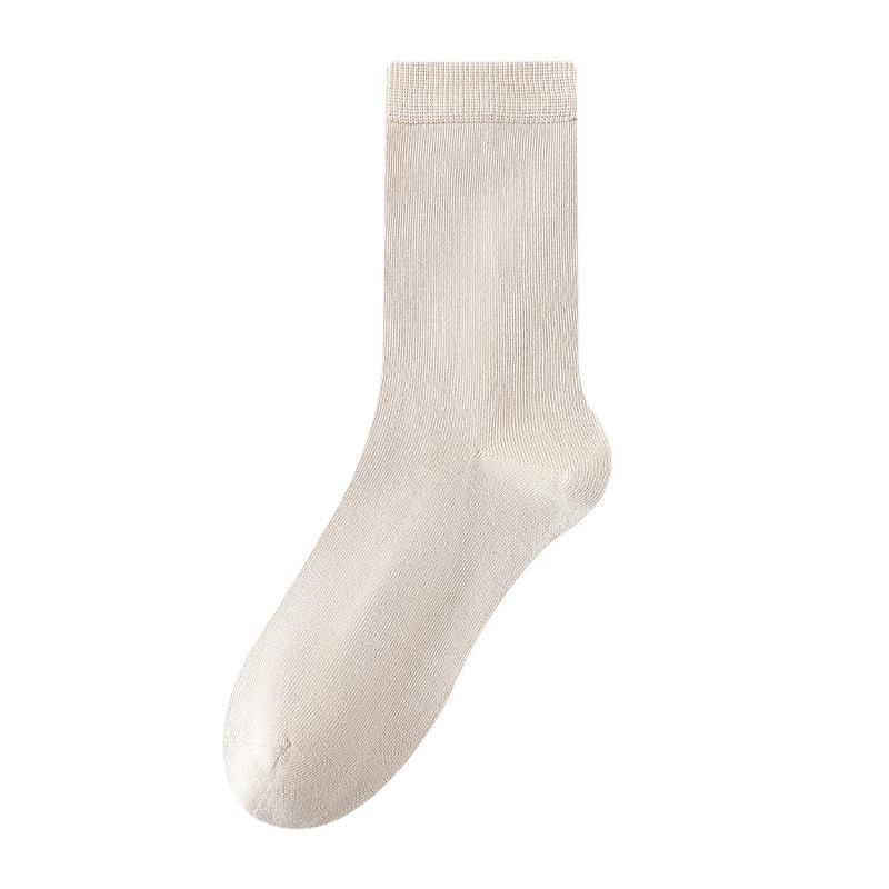 Female Spring and Autumn Anti Pilling Boneless Essential Oil Deodorizing Moon Seed Tube Cotton Socks