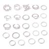 Butterfly Leaf Love Hollow Twist 24-piece Ring Set