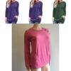 Stylish Women's Pullover Long Sleeve Solid Button Sweatshirt Top For Casual Wear