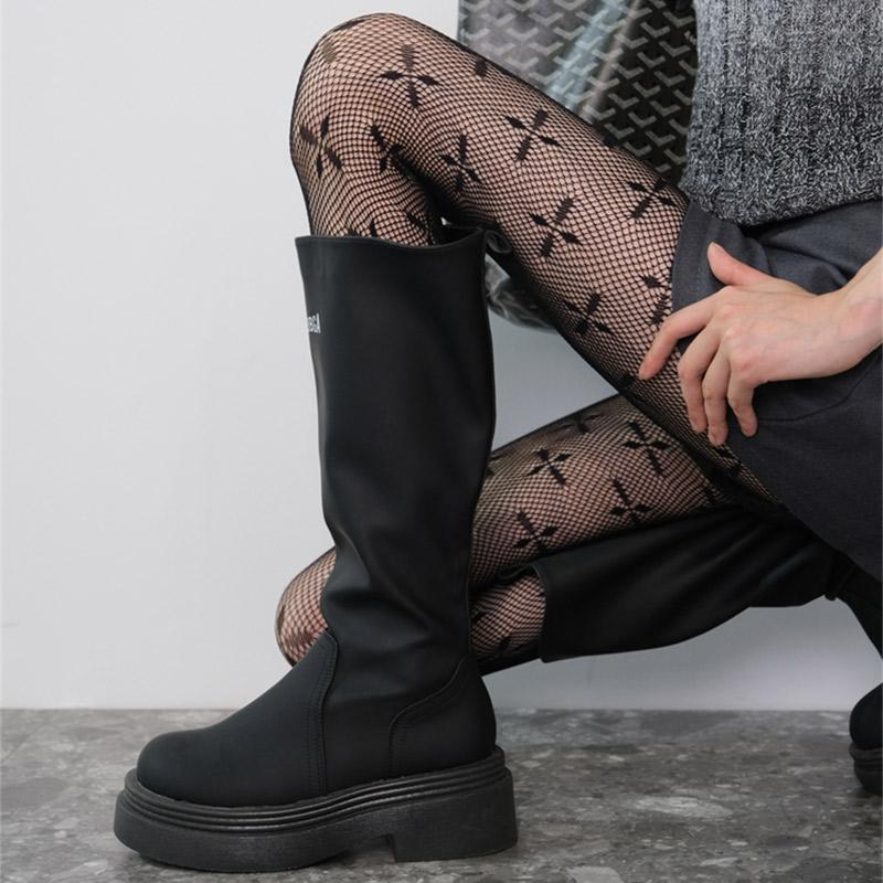 Lolita Girls Cross Print Fishnet Tights Lingeries Sexy  Women Hollow Out Pantyhose Y2K Pants Gothic Fashion Body Stockings
