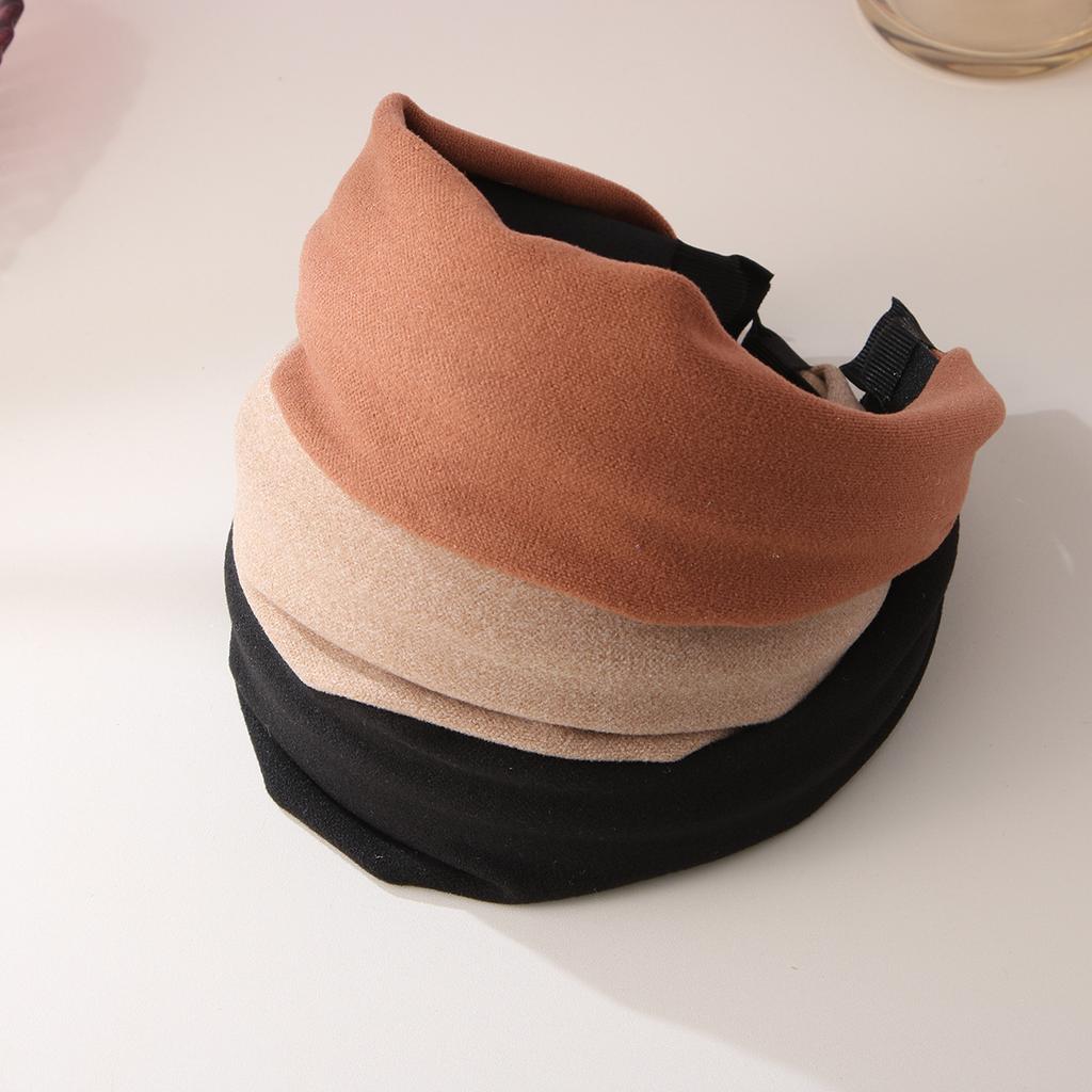Wide-brimmed Headband for Women, High-grade Pure Color, Versatile Headband, High Skull Headband, Face Wash and Makeup Pressing Hairpin Headdress
