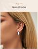 Stainless Steel Open Hoop Earring Women, Crescent Moon Shape Tube Earring Gold Plated Trendy Gift