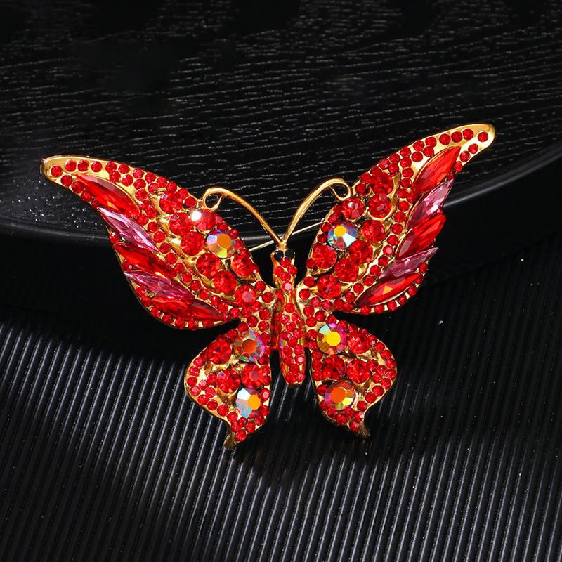 Fashion Full Zircon Butterfly Brooch For Women Luxurious Animal Corsage Pins Wedding Party Clothing Accessories Jewelry Gifts