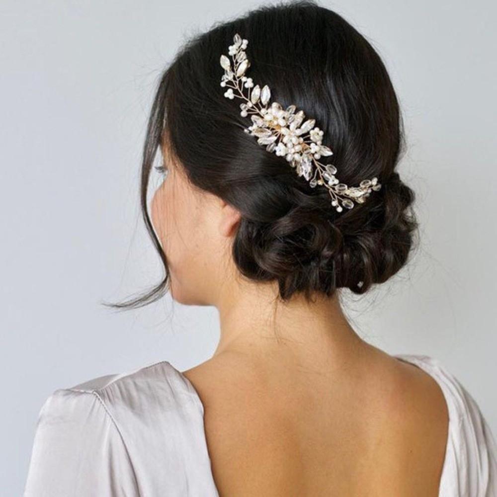 Luxury Crystal Hair Accessories Sparkling Toothed Insert Comb Pearl Hair Combs  Bridesmaid