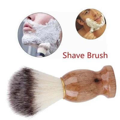 Barber Salon Men's Shaving Brush with Wood Handle - Facial Beard Cleaning Appliance and Razor Brush for a Smooth Shave