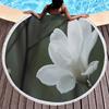 Elegant Magnolia Flower Round Beach Towel,Polyester Sand Resistant Shawl Beach Blanket,Absorbent Quick Dry Pool Towel Picnic Mat