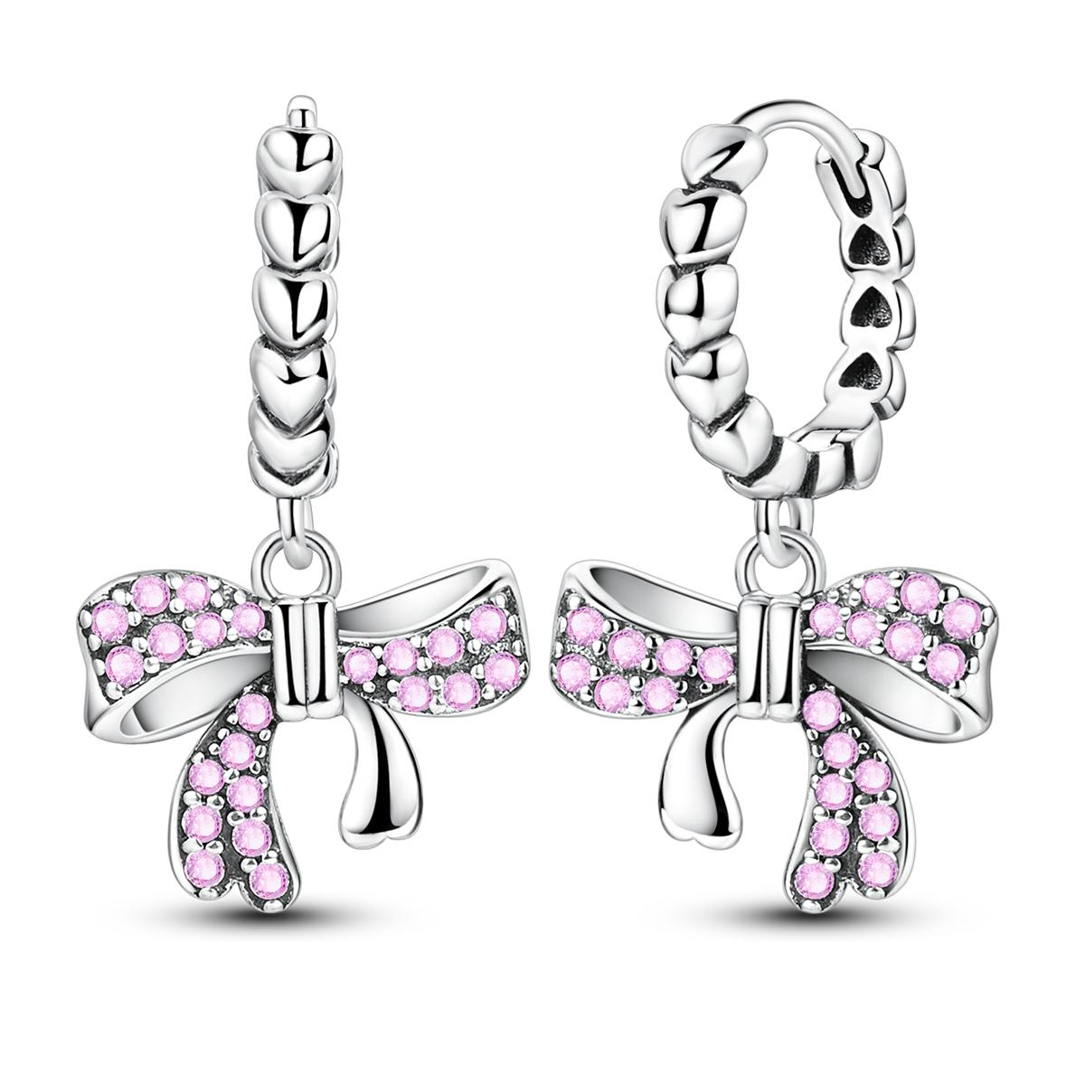 Bow Series 925 Silver Hoop Earring for Woman Eardrop Original Earring Fine for Woman Original Earring Fashion Jewelry Gift