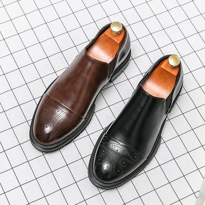 Fashion New Brogue Carved Leather Shoes Men's Business Formal Leather Wedding Shoes Men Large Size 46 Casual Leather Loafers 2024