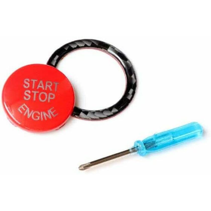 Car engine start/stop switch button with ring cover decoration for BMW 3 Series E90 E91 E92 E93 2005-2011 (black)
