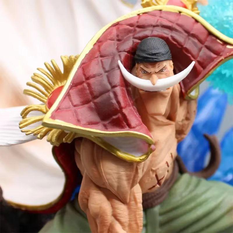 One Piece  Anime Figure Whitebeard Pirates Famous Naval Battle Scene Can Emit Light Peripheral Pvc 38Cm Model Desktop Gifts Toys