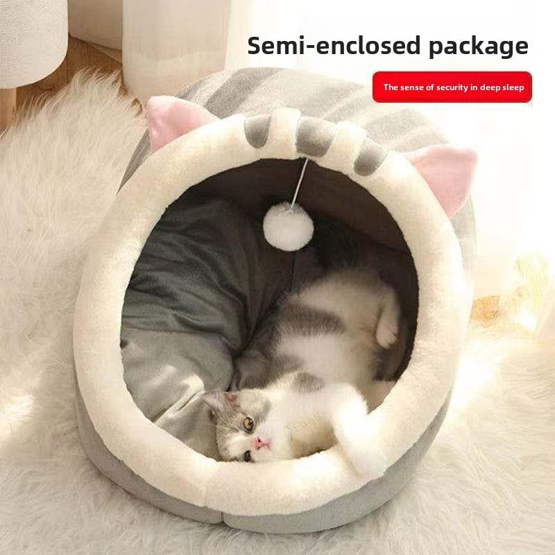 English Short Hair Cat Bed With Warm Pp Cotton For All Season Comfort