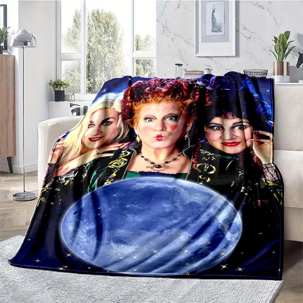 Hocus Pocus Theme Printed Blanket - Perfect for Couch, Bed, Travel & Outdoor Use | Machine Washable, Cozy & Durable.