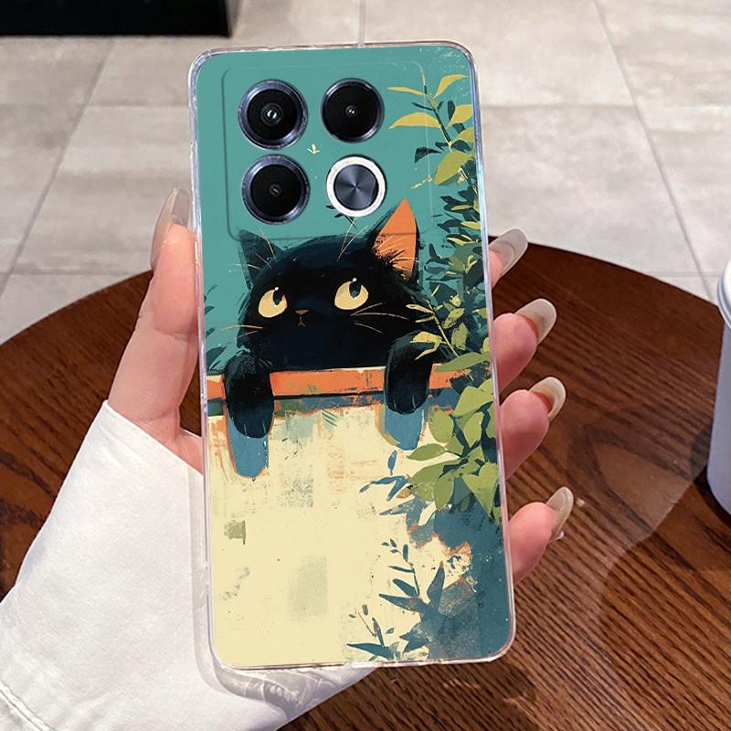 Jelly Casing For Infinix Note 40 5G X6851 X6852 Fundas Capa Clear Silicone Soft TPU Back Cover Cute Cat Rabbit Heart Phone Case