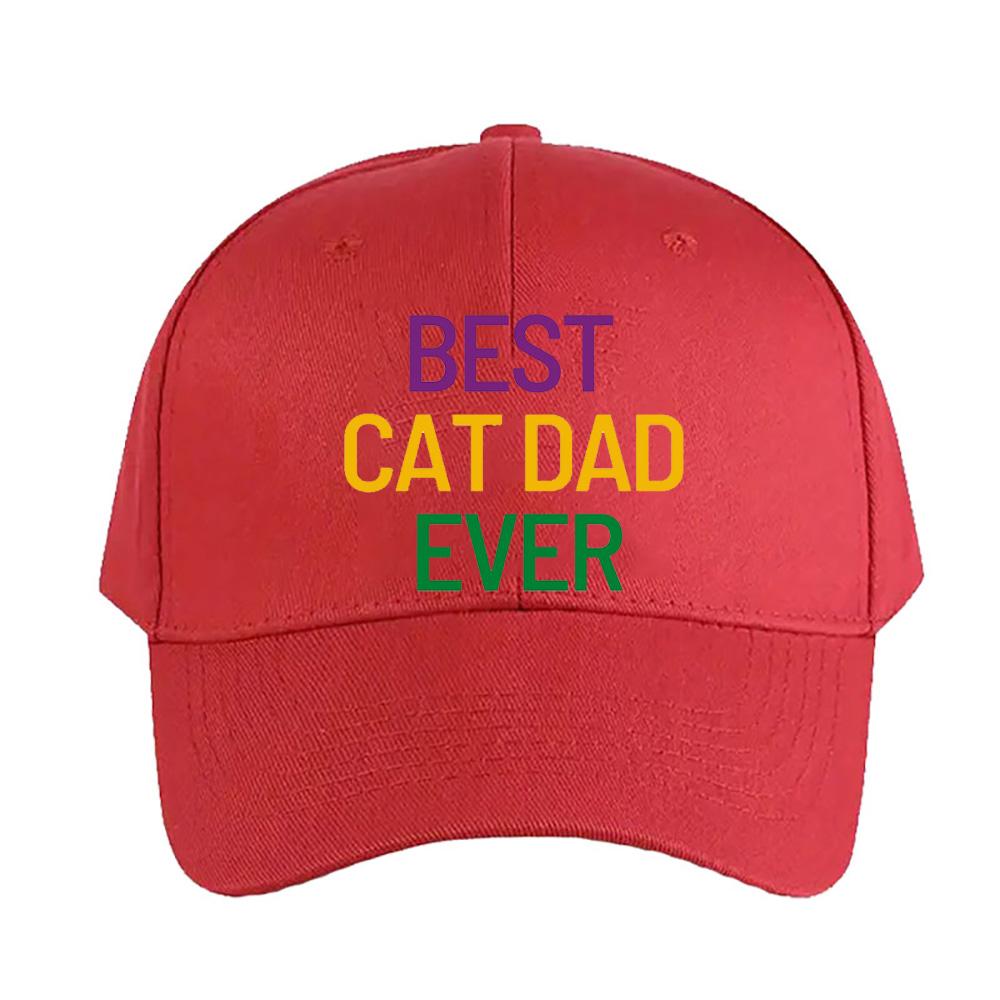 Best Cat Dad Ever Woman Man Baseball Cap Adult Adjustable with Curved Brim Hiking Fishing Hat Trucker Cap Street Fashion
