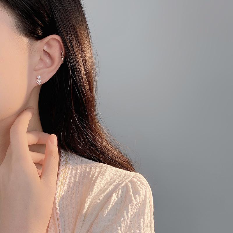 Ins Love Pearl Earrings for Women Fashion Small and Exquisite Girly New Earrings