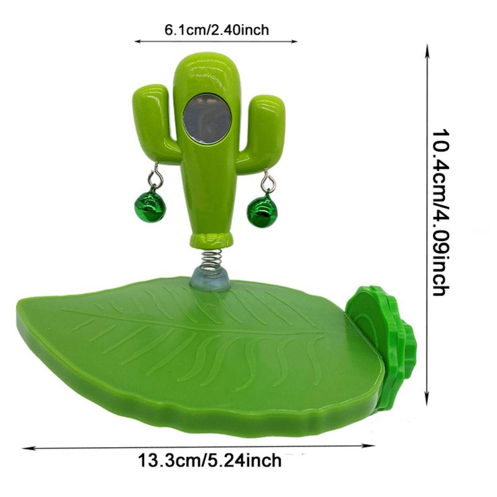 Funny Leaves Shape Bird Perch Stand Wear Resistant with Bells Parrot Play Stands Cactus Bird Mirror Toy Cage Accessories