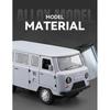 1/18 Russian UAZ TRAVELER BUS Toy Model Off Road Vehicles Alloy Diecast RV Car Models Doors Opened Sound Light Pull Back for Kid