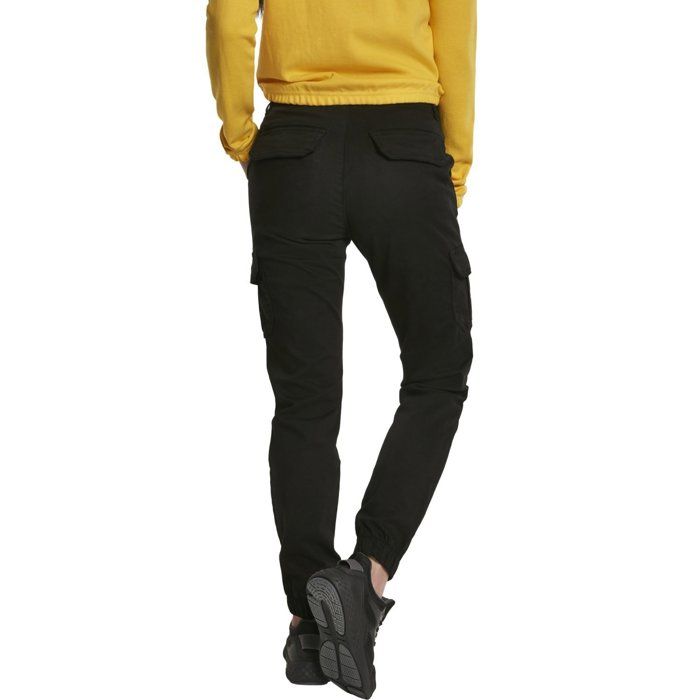 Pantalon Femme - Urban Classic - Cargo - Taille Haute - Noir - Poignets Élastiques