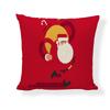 Red Series Santa Claus Pattern Throw Pillow Cover with Short Plush Print for Living Room Sofa Decoration Cushion Cover