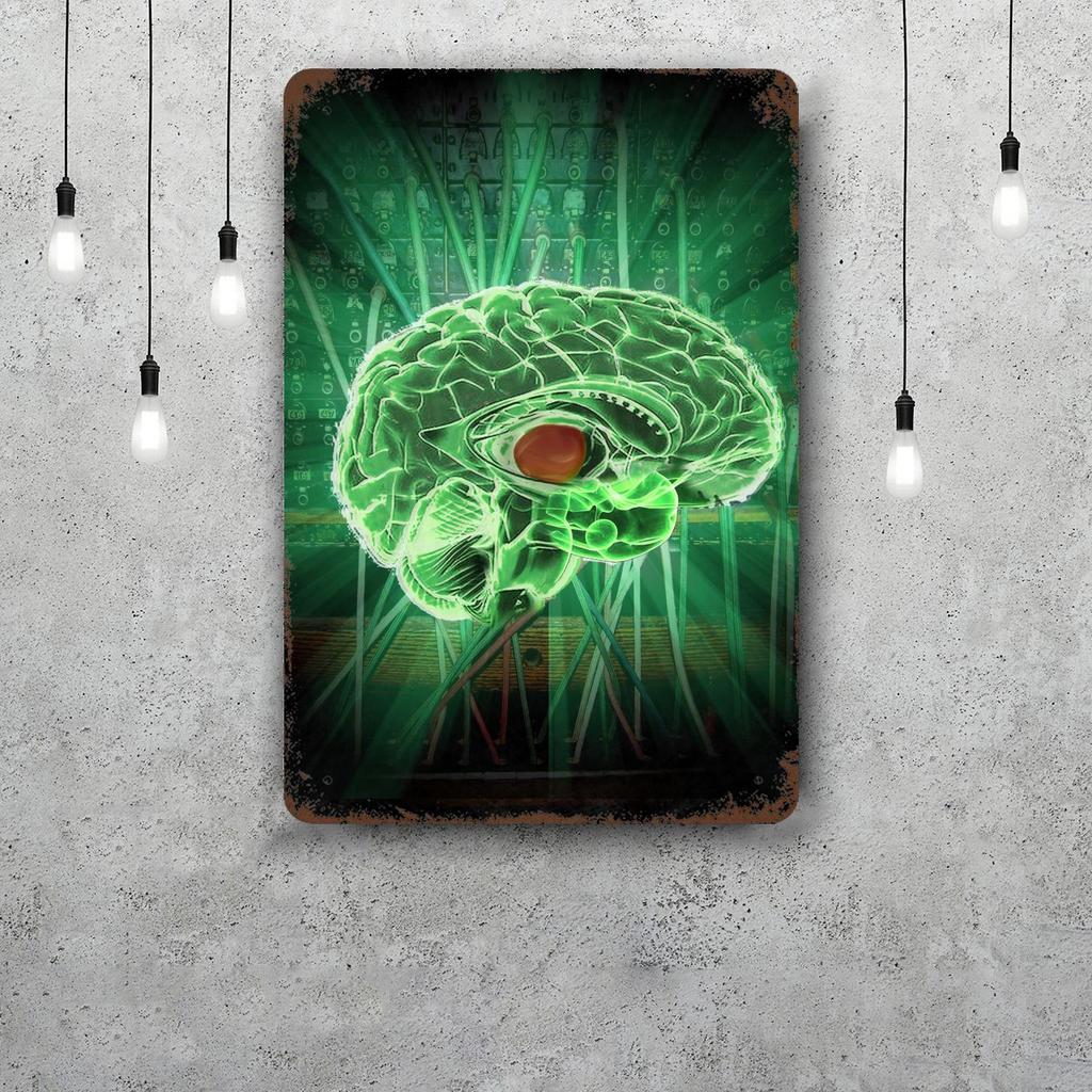 Brain Funny Bar Metal Sign Retro Plaque Vintage Sign Alcohol Drinker Pub Club Man Cave Kitchen Wall Decoration