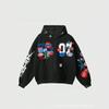 Mens Oversized Hooded Zip-Up Sweatshirt With Leopard Print Patchwork 3D Digital Design