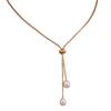 Adjustable Snake Bone Chain Water Drop Pearl Pull Necklace Women's Light Luxury Fringed Collarbone Chain High-end Accessories