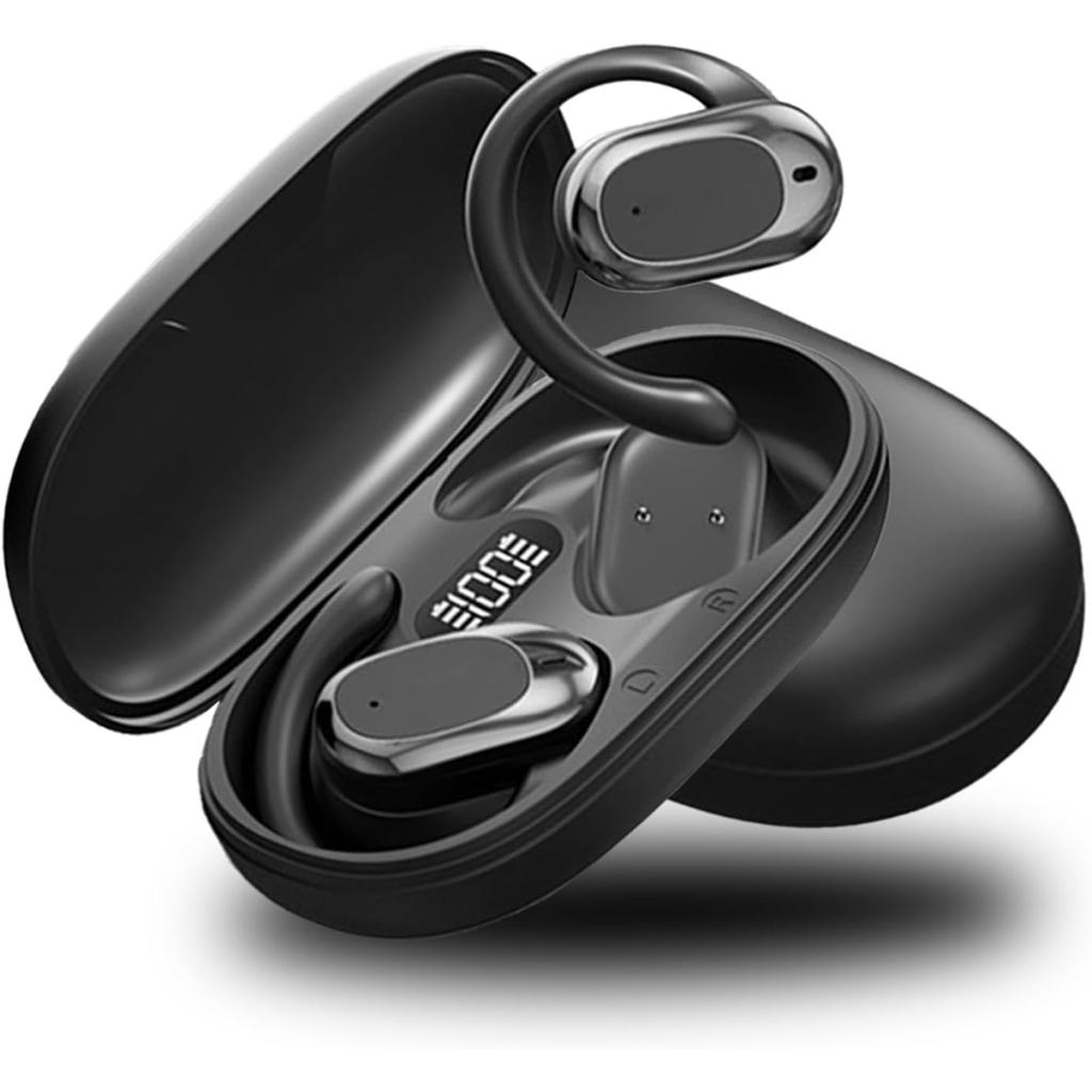 Hanging Ear Earphones Bluetooth 5.4 Open Ear Headphones Wireless Earbuds Ipx5 Waterproof Headsets for Android iOS Workout Gym Sports