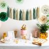Engagement Party Decorations, Happy Engagement Banner Sage Green Tissue Pom Poms, Paper Lanterns, Circle Dot Garland for Couple Party Bridal Shower