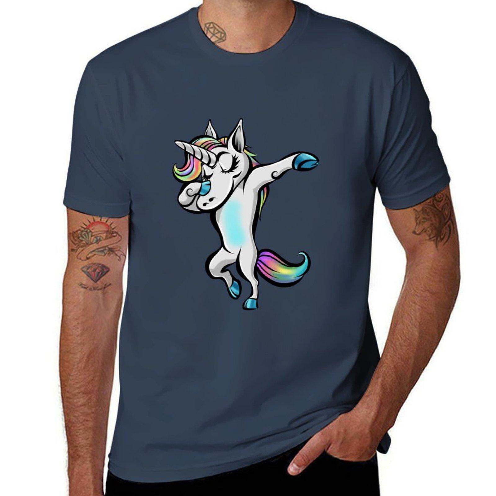 Cute Dabbing Unicorn Rainbow Dab Unicorn TShirt Moisture Wicking Athletic TShirt S