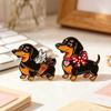 Decorative Brooch Enamel Dachshund Design Zinc Alloy Lapel Pin Sweater Dress Suit Lapel Badge Versatile Outfit