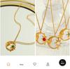 Hollow Star & Moon Opal Pendant Necklace - Luxury Clavicle Chain Jewelry