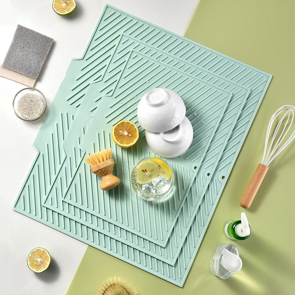 Silicone Kitchen Mat With Nonslip Textured Surface For Home Use And Dish Drying