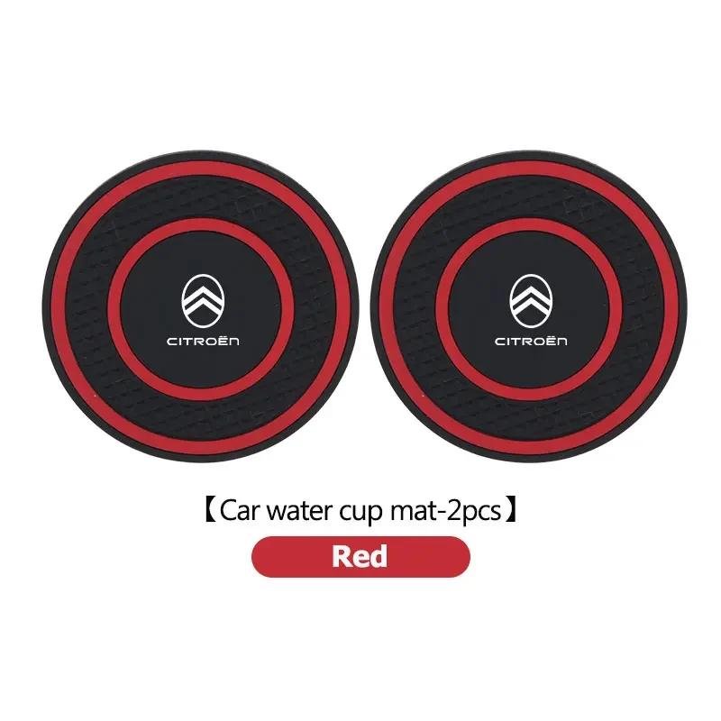 2pcs Non-slip Coaster Car Water Cup Pad Silicone Bottle Holder For Citroen C4 C3 C5 C1 C2 C6 VTS C4L DS3 DS4 DS5 Grand Berlingo