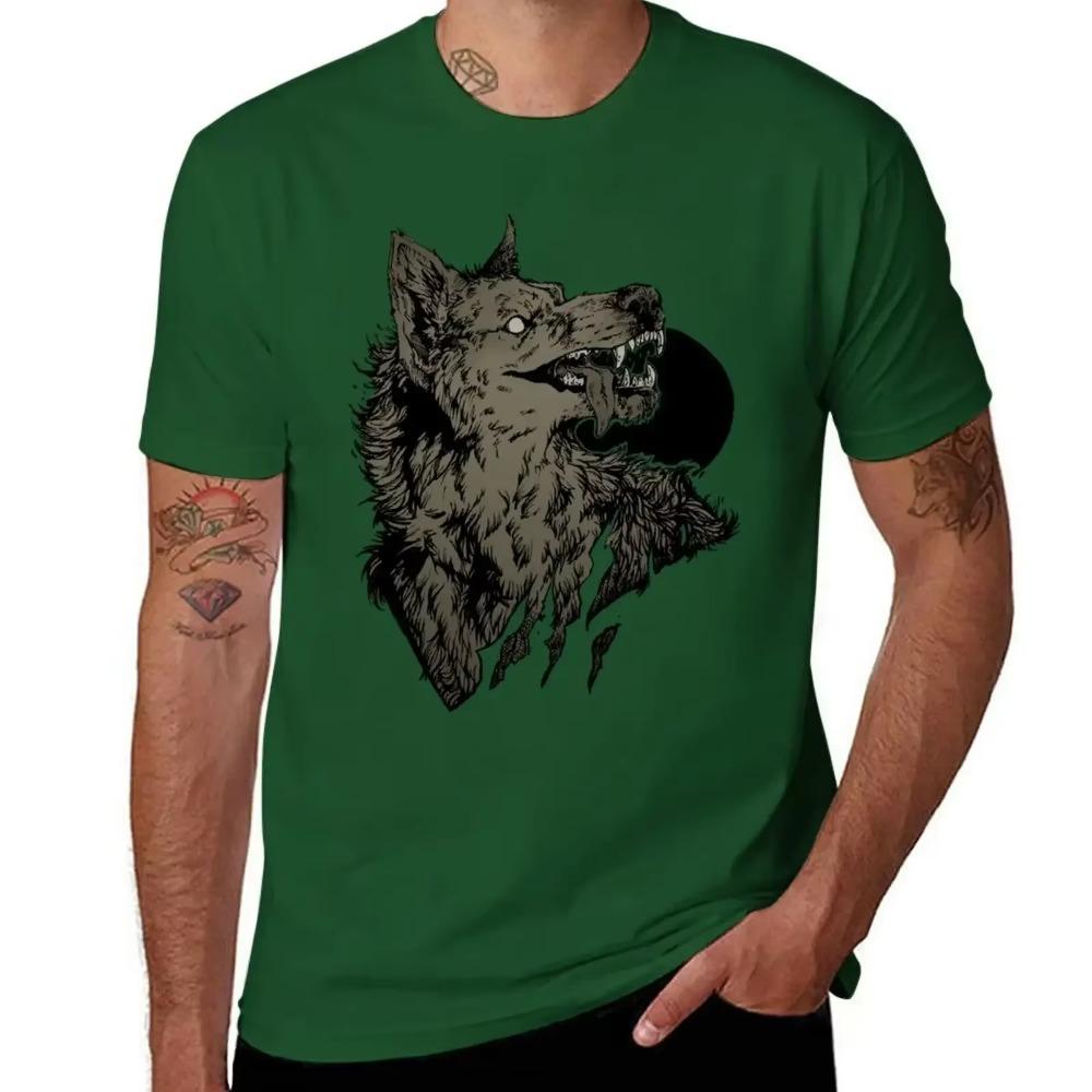 Werewolf - black T-Shirt Aesthetic clothing  t shirt for men