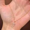 Vintage Double Cross Pendant Clavicle Necklace For Women Simple Luxury Versatile