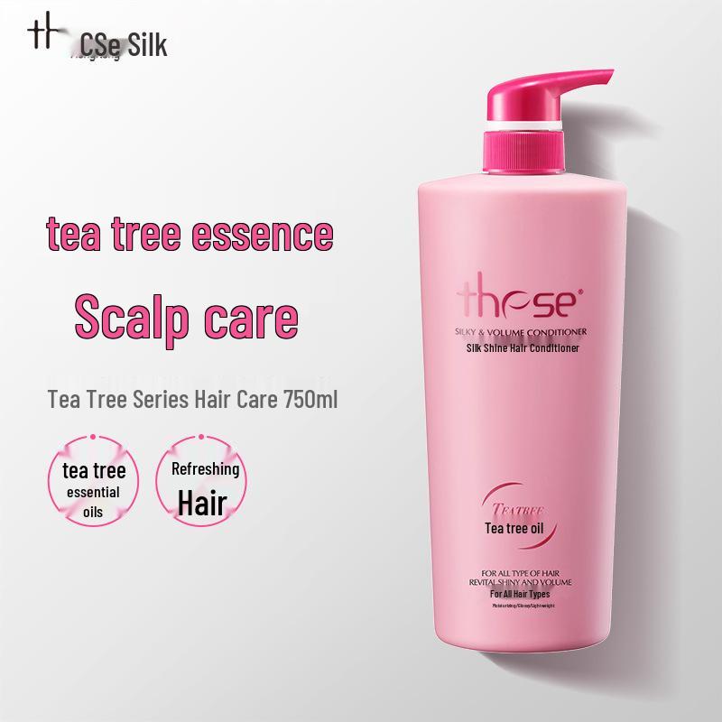 Silk Tea Tree Oil Shampoo & Conditioner - 1st Gen Anti-Dandruff & Itch, Oil Control, Volumizing & Smoothing Cream 750mL