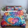 Colorful Abstract Heart Decor Set Soft Comfortable Duvet Cover Bedding Set Included 1*Duvet Cover & 2*Pillowcases, Gift