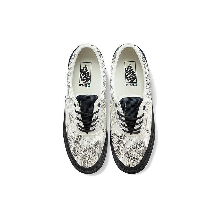 Vans C2H4 X  Era Canvas Suede Graffiti Vintage Casual Low-Top Skate Shoes Unisex Sneaker White VN0A5EFN2YC(S-BOX)