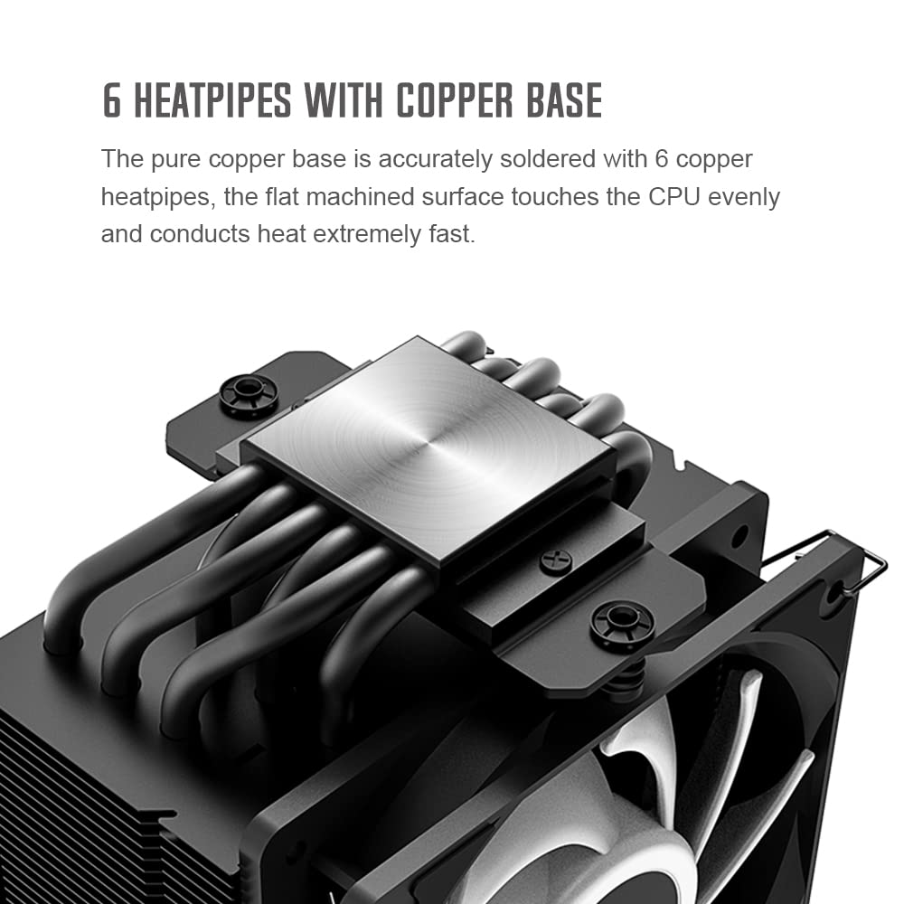 AINEX Large CPU Cooler for Intel AMD with 6 Heat Pipes ID-COOLING & SE-226-XT-BLACK